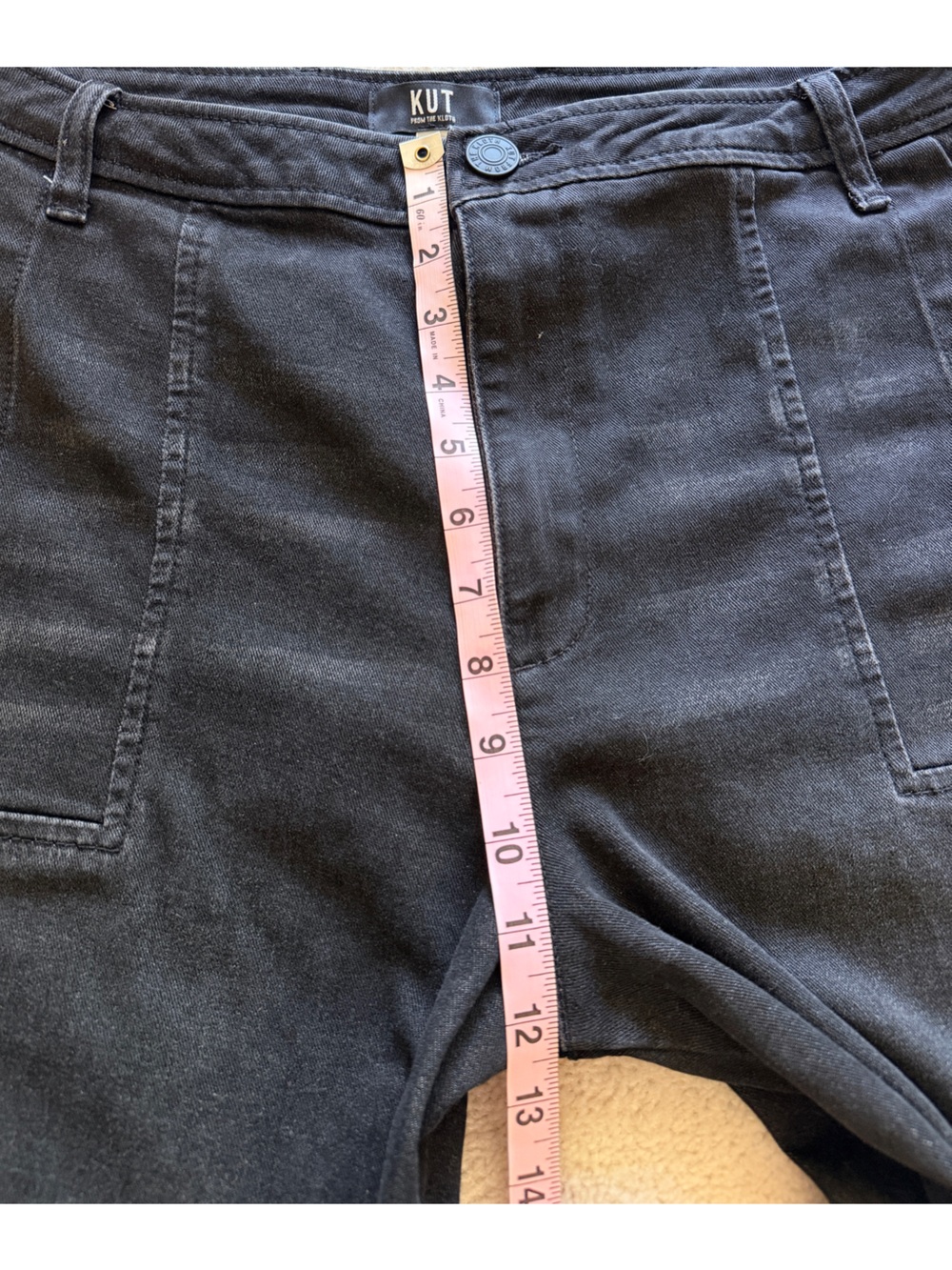 Evereve KUT from the Kloth Ashton Barrel Leg Jeans Black Sz 12 High Rise Denim - Picture 8 of 9